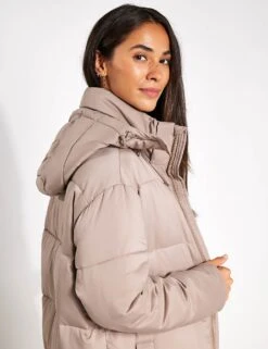 Long Puffer Jacket - Limestone -The Sports Edit Girlfriend Collective PUFFER JACKET LONG 2002 FG LIMESTONE 0019