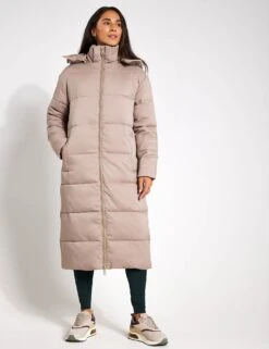 Long Puffer Jacket - Limestone -The Sports Edit Girlfriend Collective PUFFER JACKET LONG 2002 FG LIMESTONE 0027