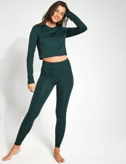 ReSet Lounge Legging - Moss -The Sports Edit Girlfriend Collective RESET LOUNGE LEGGING 4033 HGG MOSS MARLED 0004