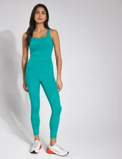 Compressive High Waisted 7/8 Legging - Peacock -The Sports Edit Girlfriend Collective Tommy Tank 1045 LPS Peacock 0021