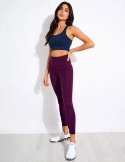 High Waisted 7/8 Pocket Legging - Plum 8 High Waisted 7/8 Pocket Legging - Plum -The Sports Edit Girlfriend POCKET LEGGING HIGH RISE 7 8 4024 PP PLUM 0011
