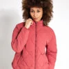 Packaway Quilted Funnel Neck Jacket - Brick