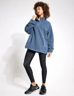 Borg Funnel Neck Fleece - Dark Airforce -The Sports Edit Goodmove BORG POP OVER 6451A DA DARK AIRFORCE 0006