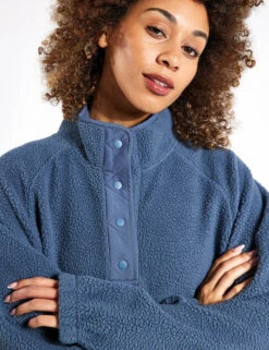 Borg Funnel Neck Fleece - Dark Airforce -The Sports Edit Goodmove BORG POP OVER 6451A DA DARK AIRFORCE 0018