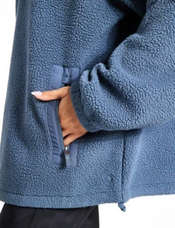 Borg Funnel Neck Fleece - Dark Airforce -The Sports Edit Goodmove BORG POP OVER 6451A DA DARK AIRFORCE 0020