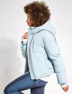 Stormwear Hooded Cropped Puffer - Light Mint -The Sports Edit Goodmove CROP PUFFER JACKET 5829 LIGHT MINT 0006