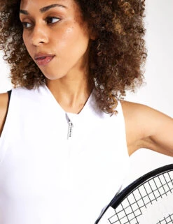 Fitted Half Zip Vest - White 8 Fitted Half Zip Vest - White -The Sports Edit Goodmove HALF ZIP FITTED VEST TOP 5979 WHI WHITE 0020