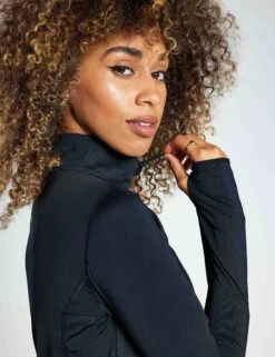 Funnel Neck Half Zip Running Top - Black -The Sports Edit Goodmove Half Zip Run Top Black T51 5231 Black 0021