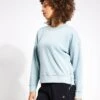 Cotton Rich Mesh Panel Sweatshirt - Light Mint -The Sports Edit Goodmove MESH PANEL SWEATSHIRT 5945 LM LIGHT MINT 0001