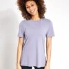 Scoop Neck Mesh Back T-Shirt - Lavender Grey 2 Scoop Neck Mesh Back T-Shirt - Lavender Grey -The Sports Edit Goodmove MESH PANEL TEE 5177 LAV 0006