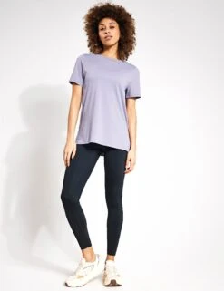 Scoop Neck Mesh Back T-Shirt - Lavender Grey -The Sports Edit Goodmove MESH PANEL TEE 5177 LAV 0008