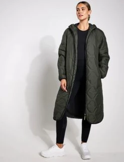 Stormwear Fleece Lined Longline Parka - Dark Olive -The Sports Edit Goodmove Quilted Parka T51 5499 DO DARK OLIVE 0008