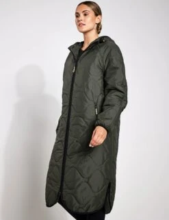 Stormwear Fleece Lined Longline Parka - Dark Olive -The Sports Edit Goodmove Quilted Parka T51 5499 DO DARK OLIVE 0013