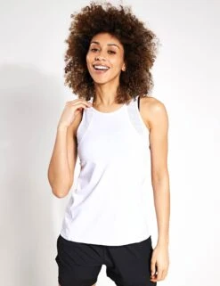 Scoop Neck Racer Back Vest Top - White