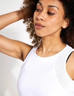 Scoop Neck Racer Back Vest Top - White 8 Scoop Neck Racer Back Vest Top - White -The Sports Edit Goodmove RACERBACK VEST T51 5161 WHI 0025