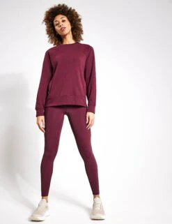 Cotton Rich Crew Neck Sweatshirt - Burgundy 8 Cotton Rich Crew Neck Sweatshirt - Burgundy -The Sports Edit Goodmove SUPERSOFT POCKETSWEAT 5858 BU BURGUNDY 0002