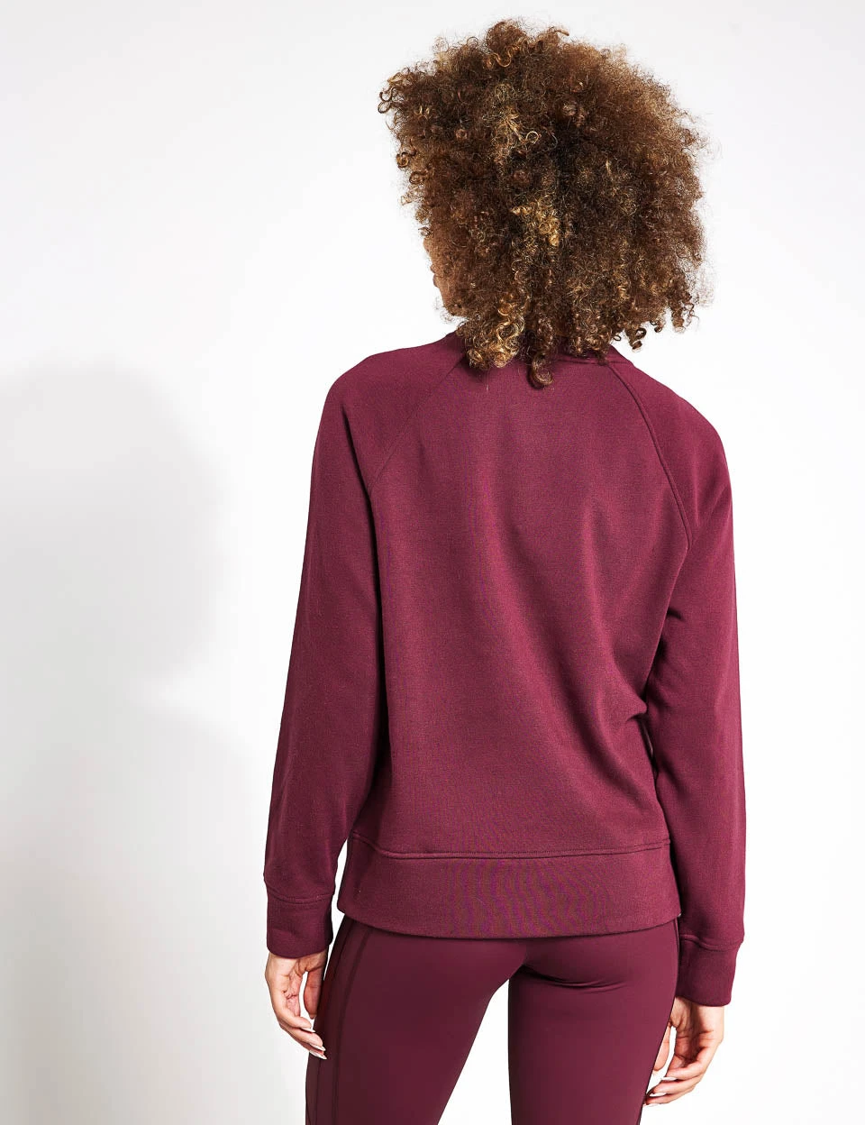 Cotton Rich Crew Neck Sweatshirt - Burgundy 4 Cotton Rich Crew Neck Sweatshirt - Burgundy - Image 2