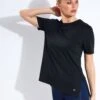 Scoop Neck Mesh Back T-shirt - Black -The Sports Edit Goodmove Scoop Neck Mesh Back T Shirt T515177 Black 0005