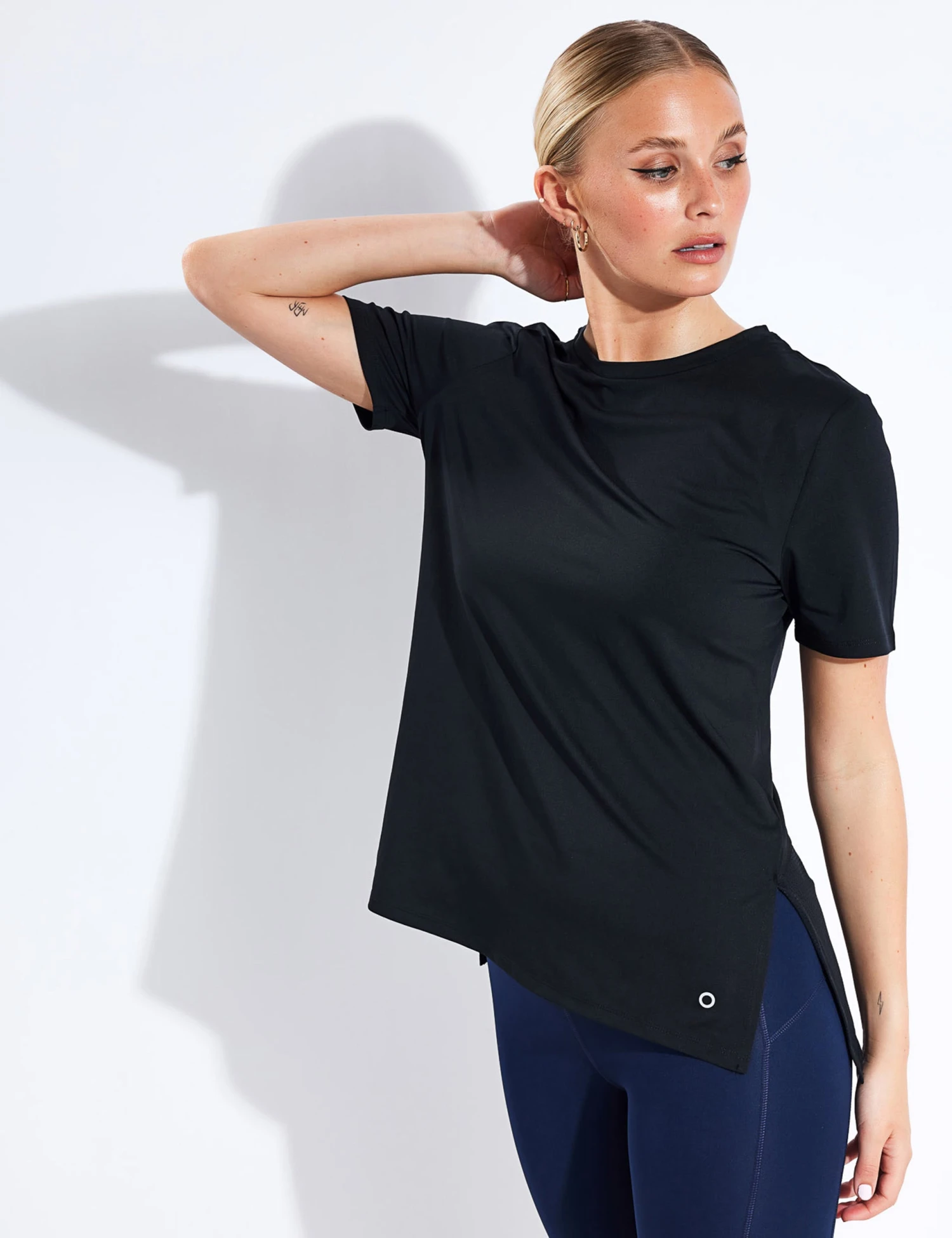 Scoop Neck Mesh Back T-shirt - Black 3 Scoop Neck Mesh Back T-shirt - Black