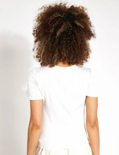 Scoop Neck Wrap Front Yoga T-Shirt - Ivory -The Sports Edit Goodmove Yoga front tee 5991 IVO 0021