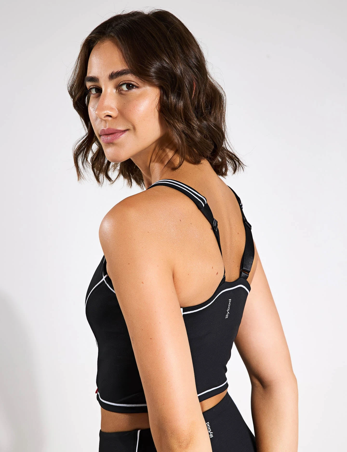 Amara Sports Bra - Black/White 4 Amara Sports Bra - Black/White - Image 2