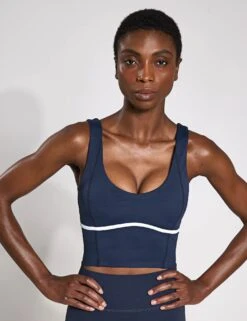 Ava Sports Bra - Navy/White