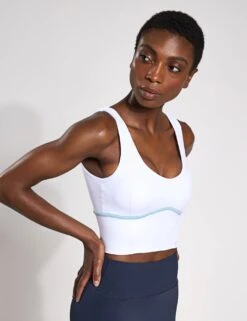Ava Sports Bra - White/Light Blue -The Sports Edit Lilybod AVA Sports Bra White Light Blue LC72 WT 0002