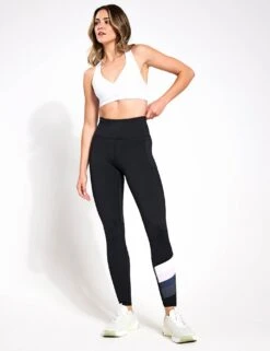 Brooklyn Leggings - Black/Lilac/White -The Sports Edit Lilybod Brooklyn legging LL147 BLW 0018