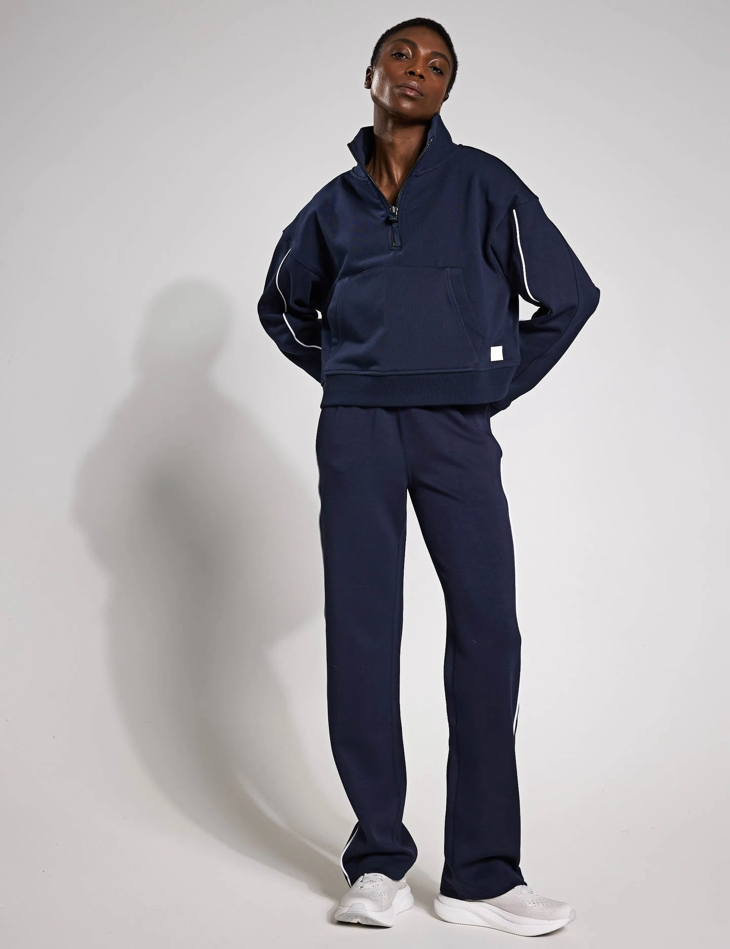 The Rihanna Set - Navy Blue/White Piping 3 The Rihanna Set - Navy Blue/White Piping