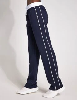 The Rihanna Set - Navy Blue/White Piping 15 The Rihanna Set - Navy Blue/White Piping -The Sports Edit Lilybod KIRSTEN Wide Leg Pant Navy Blue white piping LL178 NB 0002