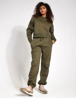 Lucy Track Pants - Olivine -The Sports Edit Lilybod Lucy Oversized Fleece Track Pant LL89 OLV Olivine 0002