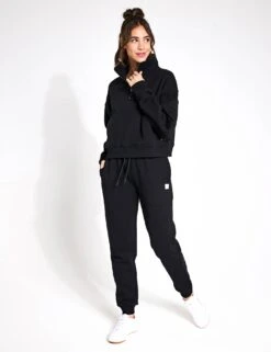 Millie Slim Fleece Track Pant - Black -The Sports Edit Lilybod MILLIE SLIM FLEECE TRACKPANT LL88 BL Black 0001