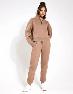 Millie Slim Fleece Track Pant - Taupe -The Sports Edit Lilybod Millie Slim Fleece Trackpant LL88 TP Taupe 0001