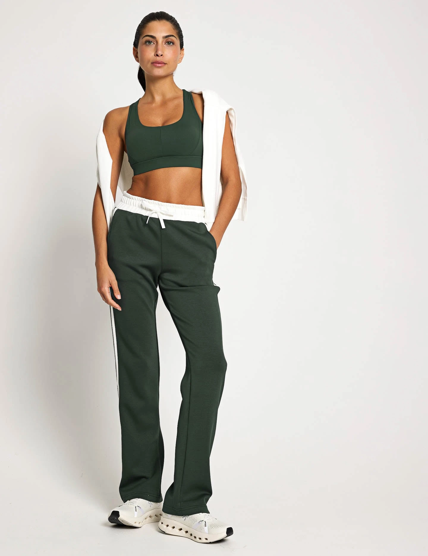 Nikki Wide Leg Jogger - Deep Green 6 Nikki Wide Leg Jogger - Deep Green - Image 4