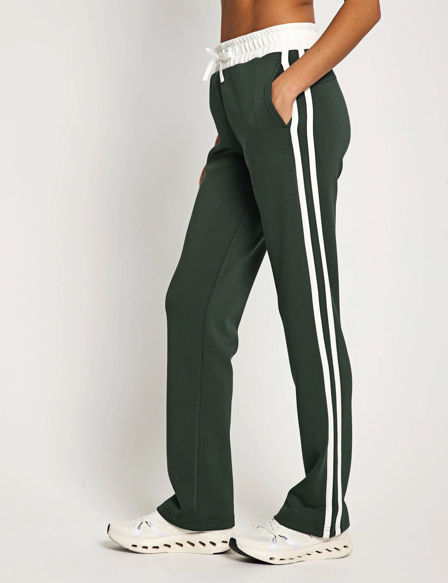 Nikki Wide Leg Jogger - Deep Green 4 Nikki Wide Leg Jogger - Deep Green - Image 2