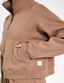 Rihanna Sweat - Taupe 8 Rihanna Sweat - Taupe -The Sports Edit Lilybod RIHANNA 1 4 ZIP UP SWEAT LT77 TP Taupe 0023