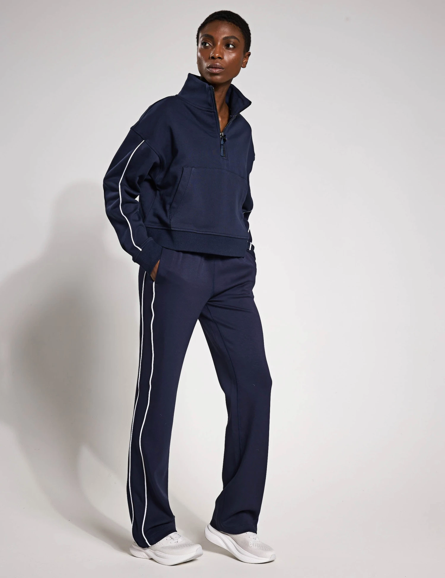 The Rihanna Set - Navy Blue/White Piping 4 The Rihanna Set - Navy Blue/White Piping - Image 2