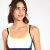 River Sports Bra - Navy Blue/Lime/Army -The Sports Edit Lilybod River Sports Bra LC35 WBB White Navy Bright Blue 0001