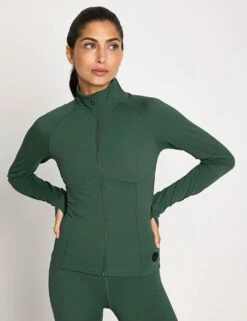 Zuri Contoured Zip Thru Top - Deep Green 12 Zuri Contoured Zip Thru Top - Deep Green -The Sports Edit Lilybod ZURI contoured zip thru top LT123 DG Deep Green 0011