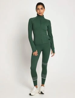 Zuri Contoured Zip Thru Top - Deep Green 13 Zuri Contoured Zip Thru Top - Deep Green -The Sports Edit Lilybod ZURI contoured zip thru top LT123 DG Deep Green 0019