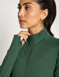 Zuri Contoured Zip Thru Top - Deep Green 10 Zuri Contoured Zip Thru Top - Deep Green -The Sports Edit Lilybod ZURI contoured zip thru top LT123 DG Deep Green 0030