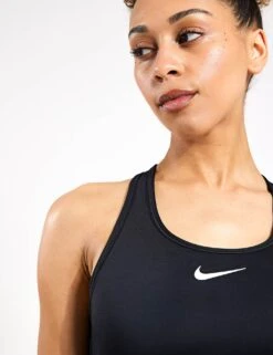 Nike Swoosh Medium Support Bra - Black/White 8 Nike Swoosh Medium Support Bra - Black/White -The Sports Edit NIKE swoosh medium support bra black white dx6821 010 DX6821 010S 0048