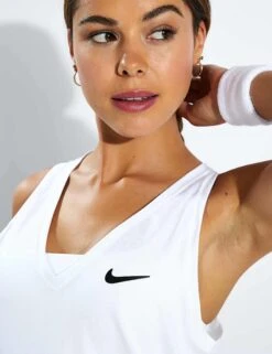 NikeCourt Victory Tank - White/Black 10 NikeCourt Victory Tank - White/Black -The Sports Edit Nike NikeCourt DR FIT VICTORY TANK CV4784 100 White Black 0019