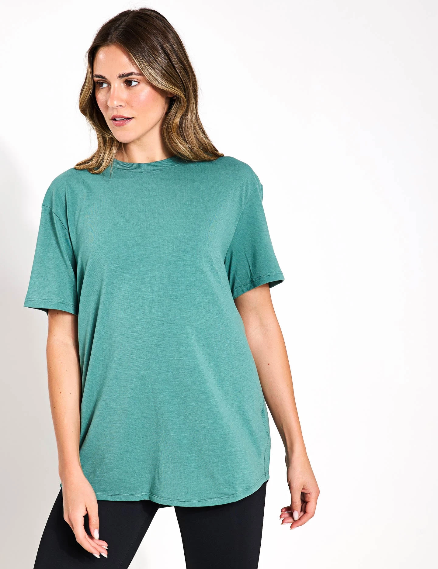 Nike One Relaxed Dri-FIT Short-Sleeve Top - Bicoastal/Black 3 Nike One Relaxed Dri-FIT Short-Sleeve Top - Bicoastal/Black