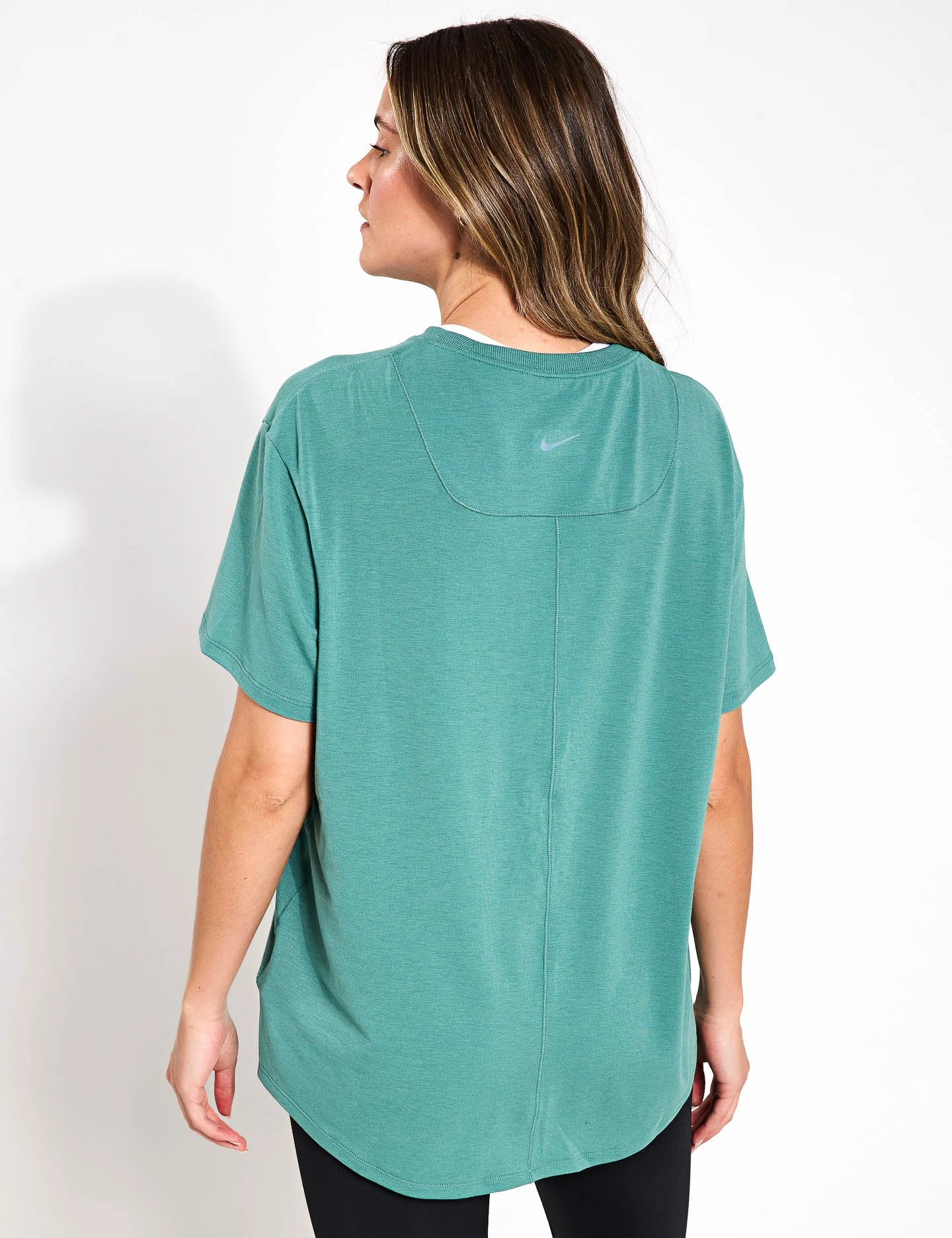 Nike One Relaxed Dri-FIT Short-Sleeve Top - Bicoastal/Black 4 Nike One Relaxed Dri-FIT Short-Sleeve Top - Bicoastal/Black - Image 2