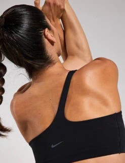 Nike Zenvy Asymmetrical Light-Support Sports Bra - Black -The Sports Edit Nike Zenvy Asymmetrical Light Support Sports Bra Black HQ9182 010S 0030