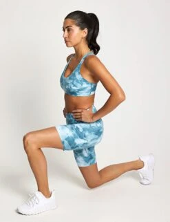Nike Zenvy Light Support Printed Sports Bra - Smokey Blue/White -The Sports Edit Nike Zenvy Light Support Printed Sports Bra HF5423 006S Smokey Blue White 0020