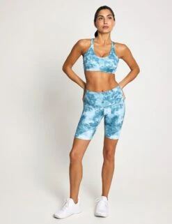 Nike Zenvy Light Support Printed Sports Bra - Smokey Blue/White -The Sports Edit Nike Zenvy Light Support Printed Sports Bra HF5423 006S Smokey Blue White 0027