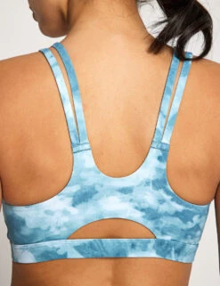 Nike Zenvy Light Support Printed Sports Bra - Smokey Blue/White -The Sports Edit Nike Zenvy Light Support Printed Sports Bra HF5423 006S Smokey Blue White 0041