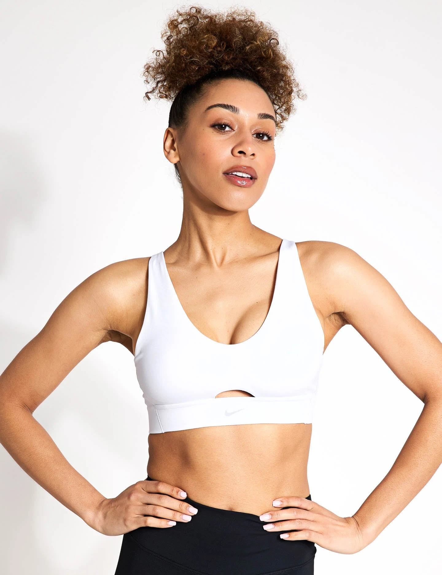 Nike Indy Plunge Cutout Sports Bra - White/Photon Dust 3 Nike Indy Plunge Cutout Sports Bra - White/Photon Dust